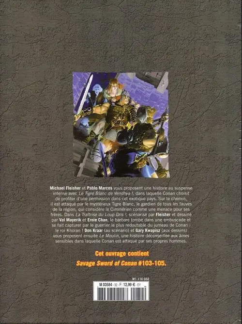 Verso de l'album The Savage Sword of Conan - La Collection Tome 32 Le tigre blanc de Vendhya !