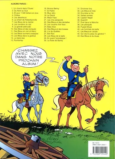 Verso de l'album Les Tuniques Bleues Tome 43 Des bleus et du blues