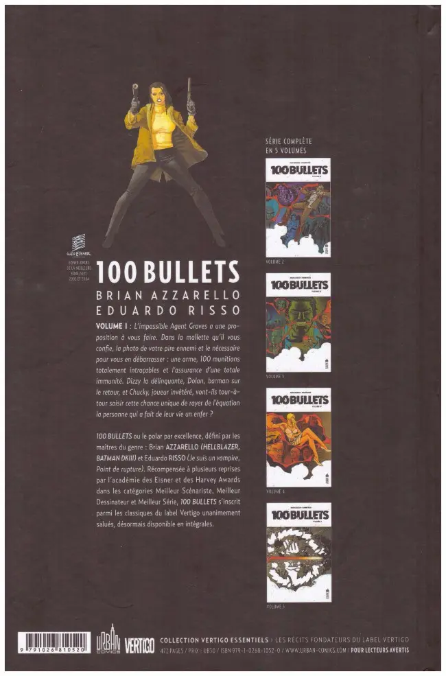 Verso de l'album 100 Bullets Intégrale Volume I