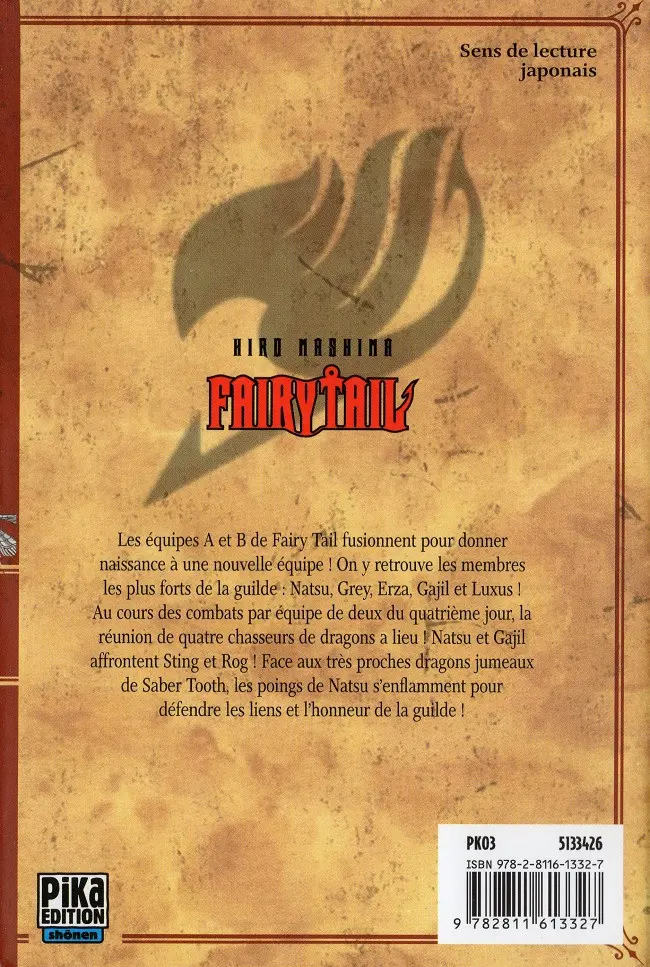 Verso de l'album Fairy Tail 35