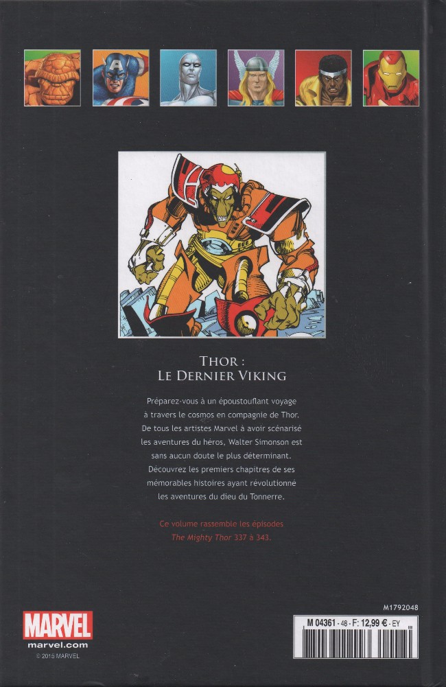 Verso de l'album Marvel Comics - La collection de référence Tome 48 The Mighty Thor - Le Dernier Viking