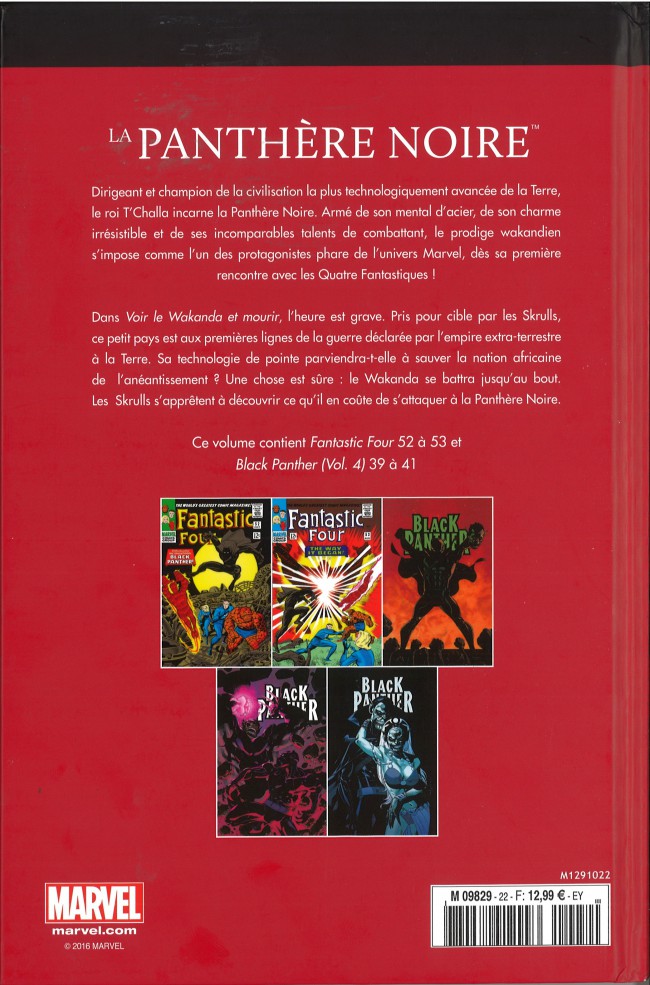 Verso de l'album Le meilleur des Super-Héros Marvel Tome 22 La Panthère Noire