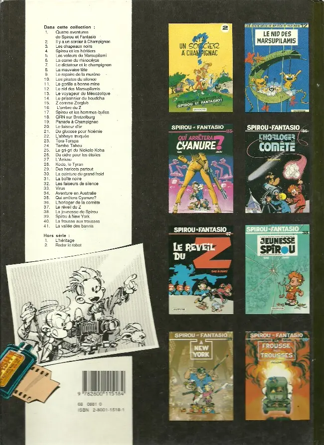 Verso de l'album Spirou et Fantasio Tome 39 Spirou à New York