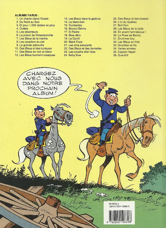 Verso de l'album Les Tuniques Bleues Tome 12 Les Bleus tournent cosaques.