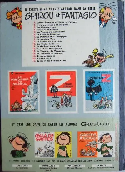 Verso de l'album Spirou et Fantasio Tome 17 Spirou et les hommes bulles