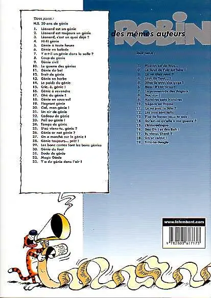 Verso de l'album Léonard Tome 19 Flagrant génie