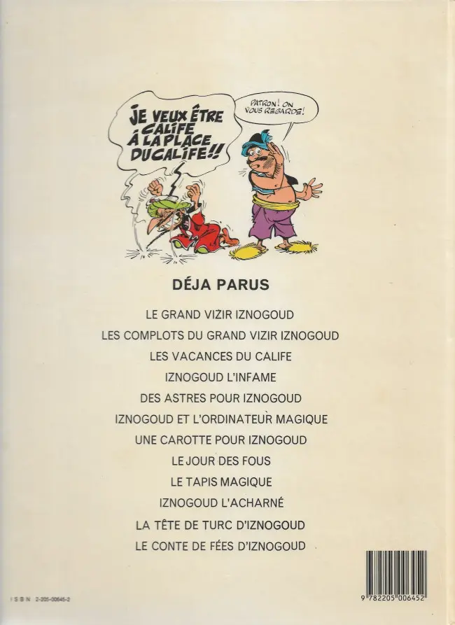 Verso de l'album Iznogoud Tome 8 Le jour des fous