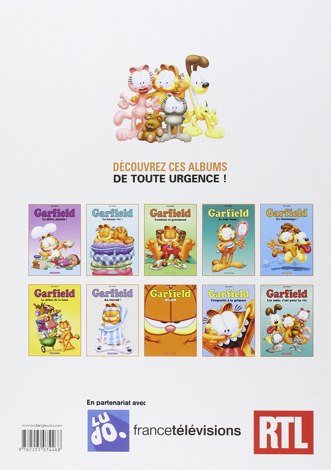 Verso de l'album Garfield Tome 12 Fainéant et gourmand