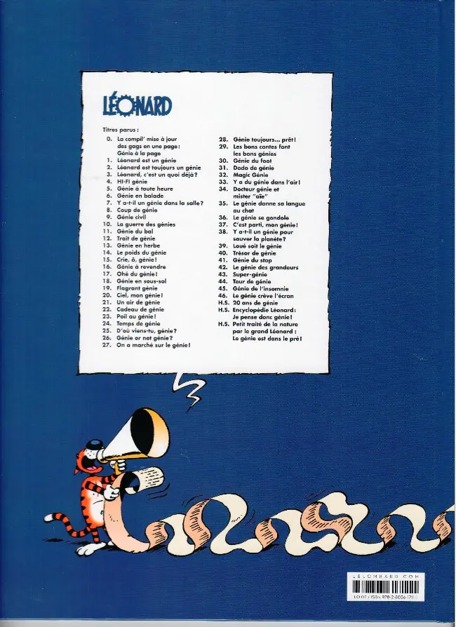 Verso de l'album Léonard Tome 13 Génie en herbe