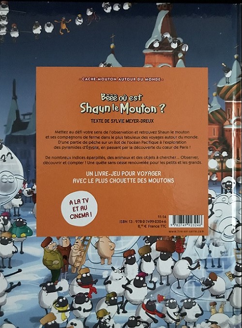 Verso de l'album Cache-mouton autour du monde Bêêê où est Shaun le Mouton ?