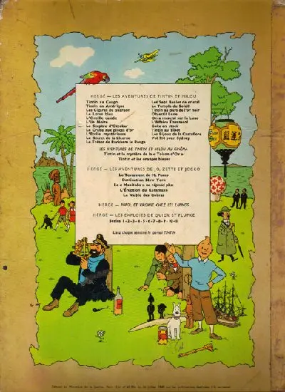 Verso de l'album Tintin Tome 11 Le Secret de la Licorne