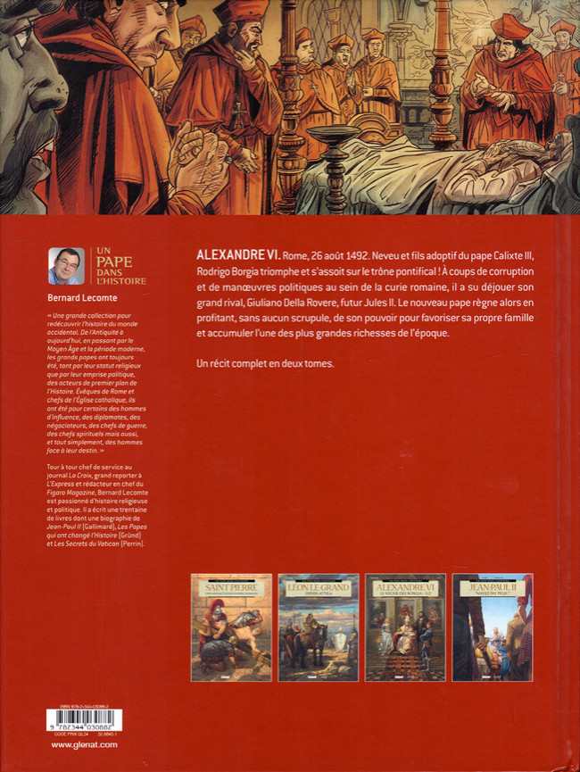Verso de l'album Un pape dans l'histoire Tome 4 Alexandre VI - Le Règne des Borgia 1/2
