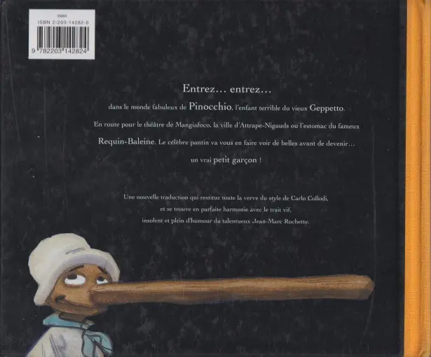 Verso de l'album Pinocchio