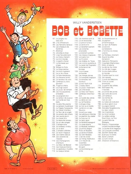 Verso de l'album Bob et Bobette Tome 134 L'oiseau blanc