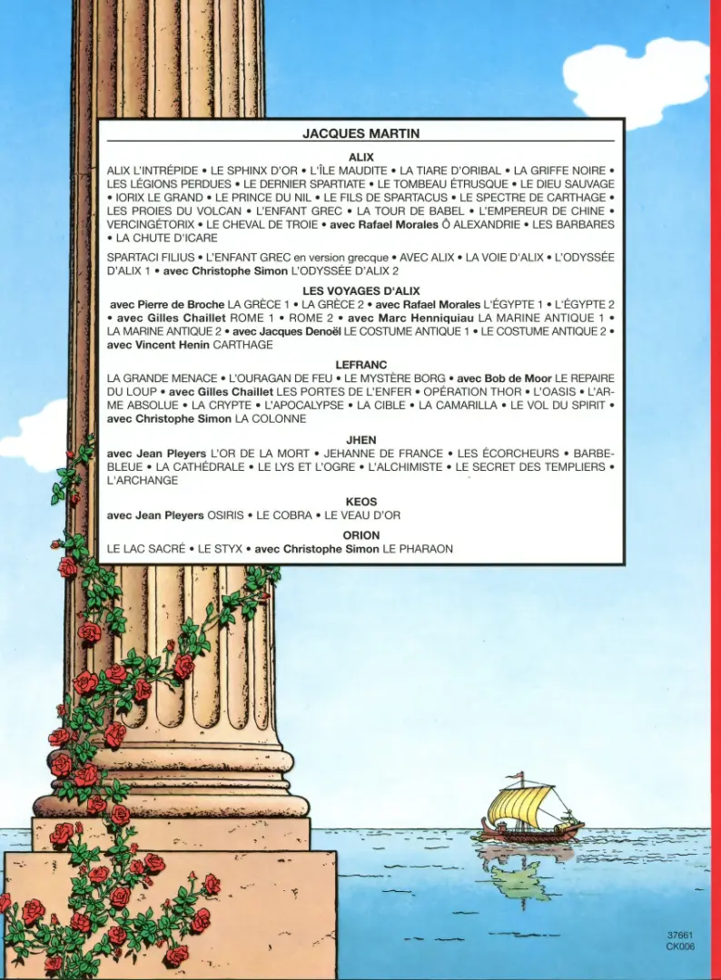 Verso de l'album Alix Tome 13 Le Spectre de Carthage