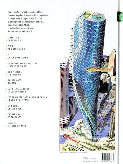 Verso de l'album Largo Winch Tome 20 20 secondes