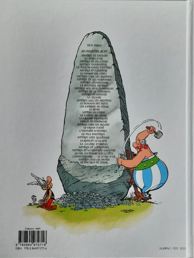 Verso de l'album Astérix Tome 36 Le papyrus de César