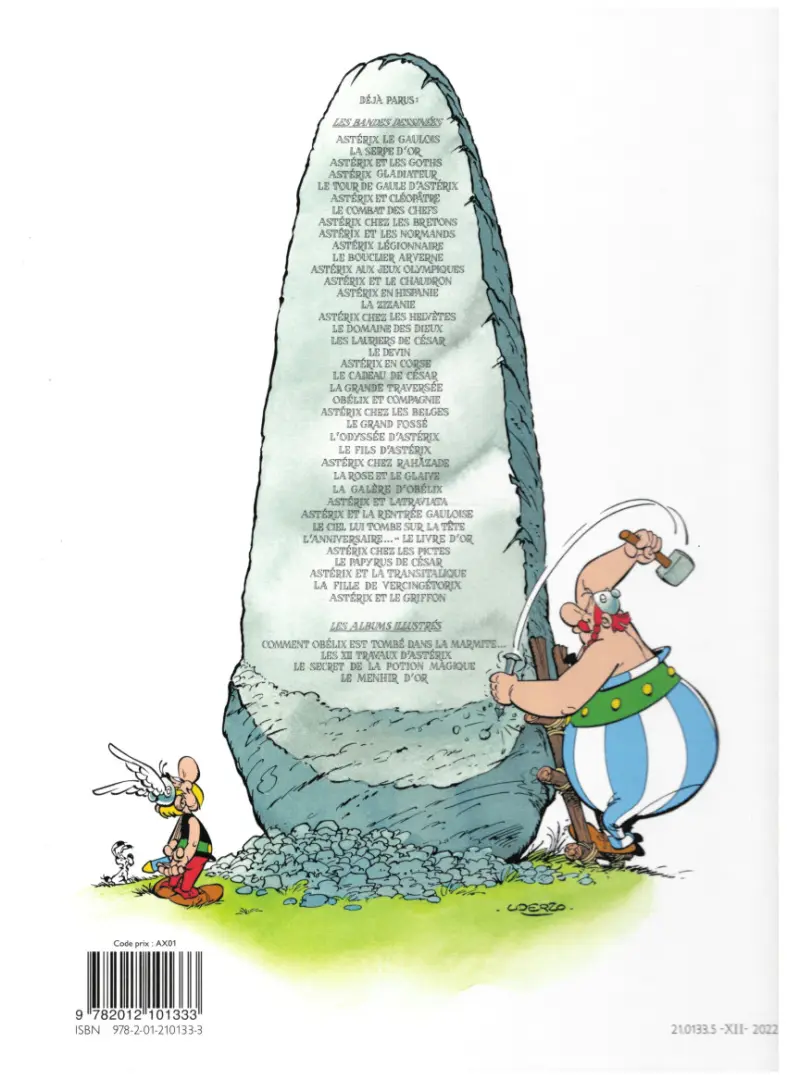 Verso de l'album Astérix Tome 1 Astérix le gaulois