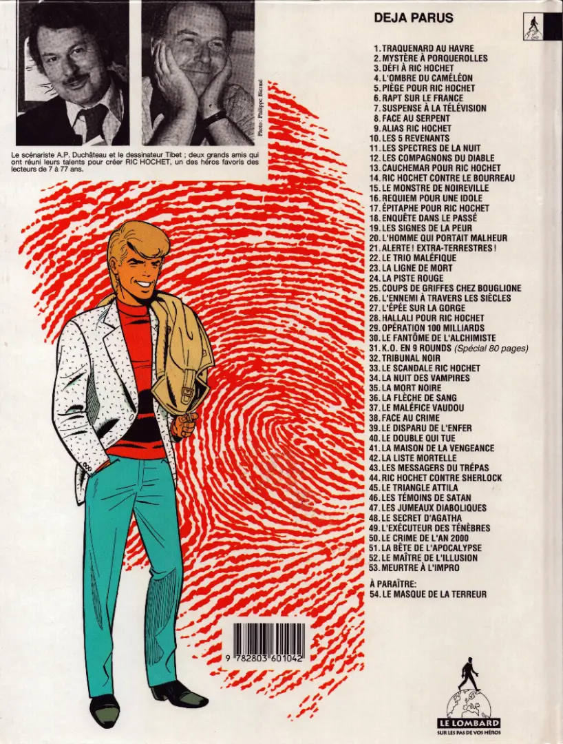 Verso de l'album Ric Hochet Tome 1 Traquenard au Havre