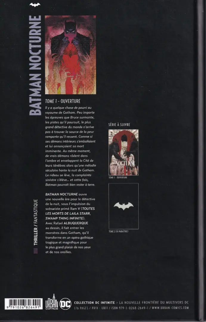 Verso de l'album Batman Nocturne Tome 1 Ouverture