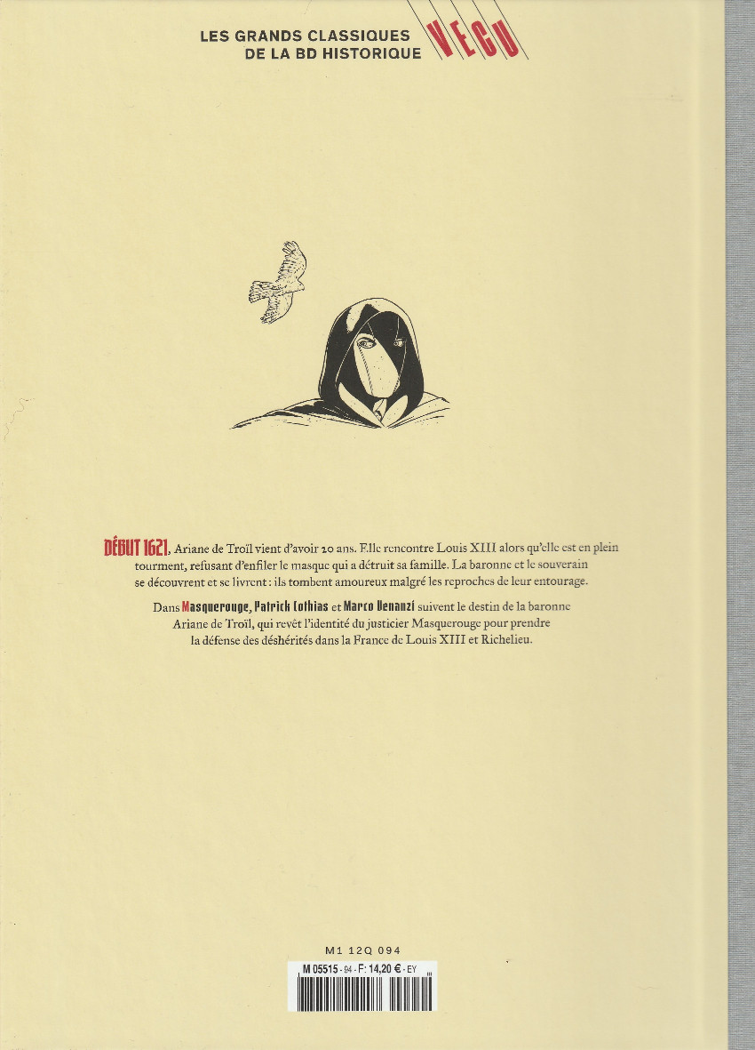 Verso de l'album Les grands Classiques de la BD Historique Vécu - La Collection Tome 95 Masquerouge - Tome VII : Le Bon Plaisir