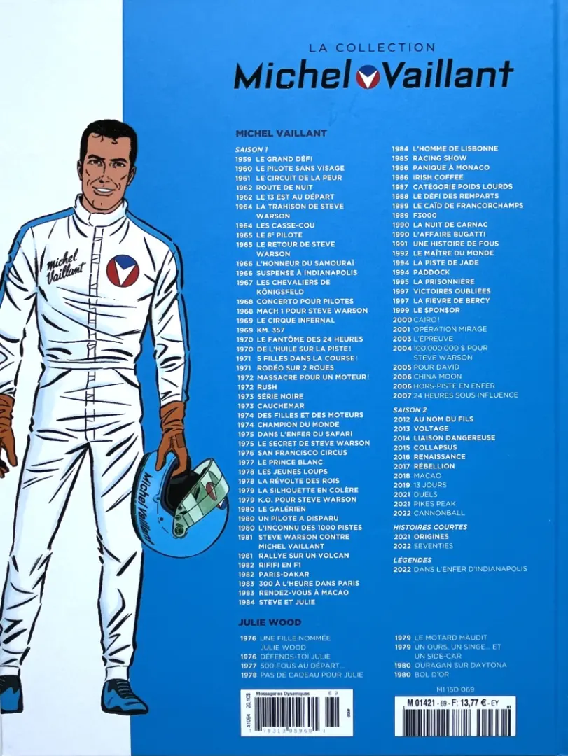 Verso de l'album Michel Vaillant La Collection 69 Le sponsor