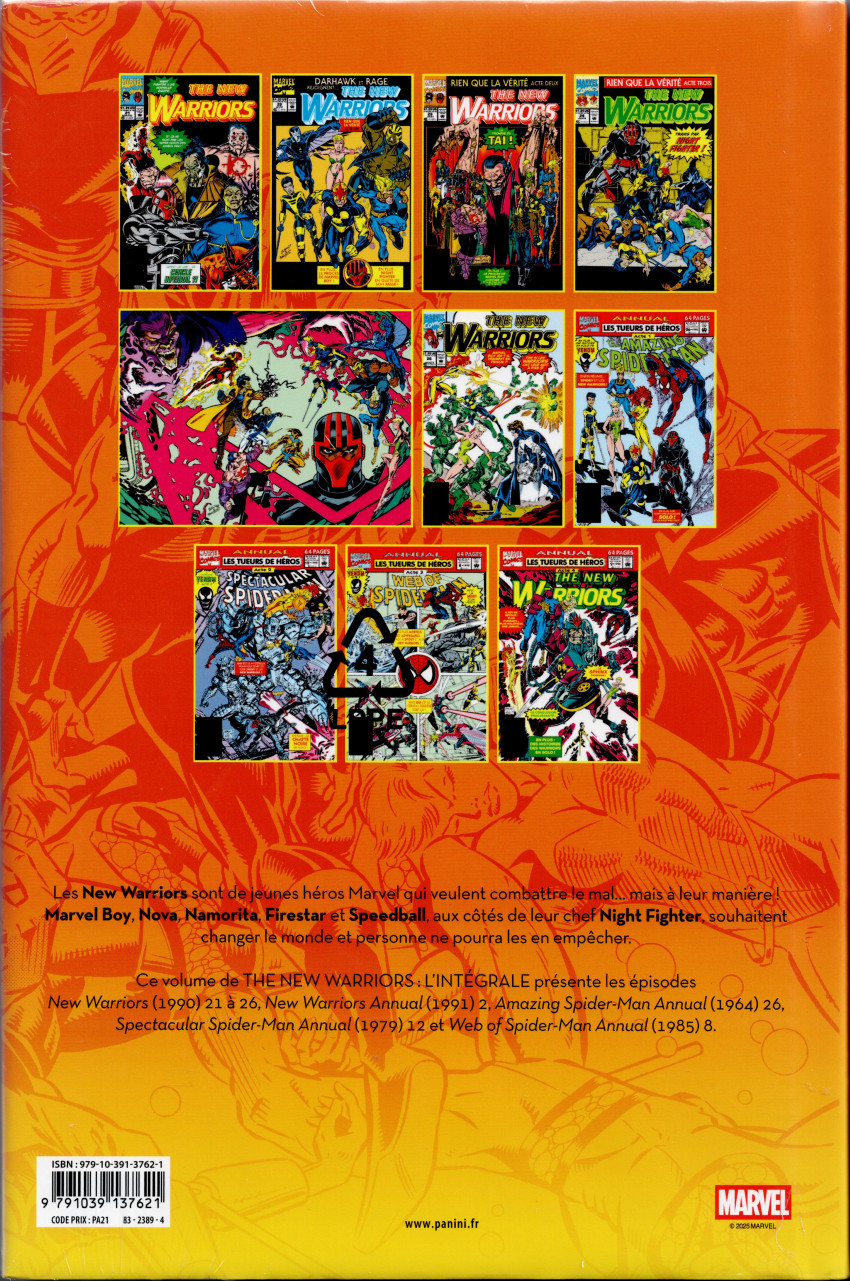 Verso de l'album The new Warriors - L'intégrale 3 1992