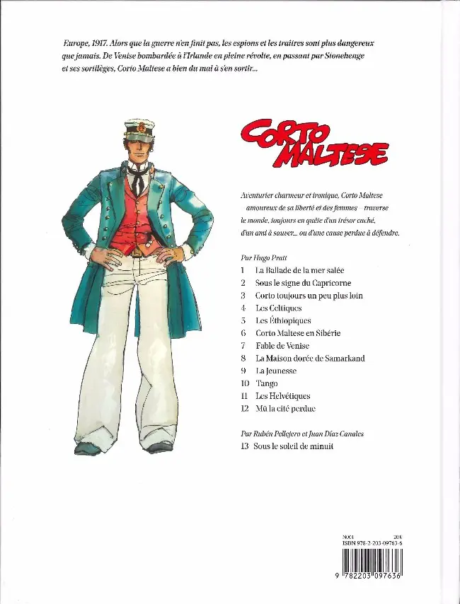 Verso de l'album Corto Maltese Tome 4 Les Celtiques