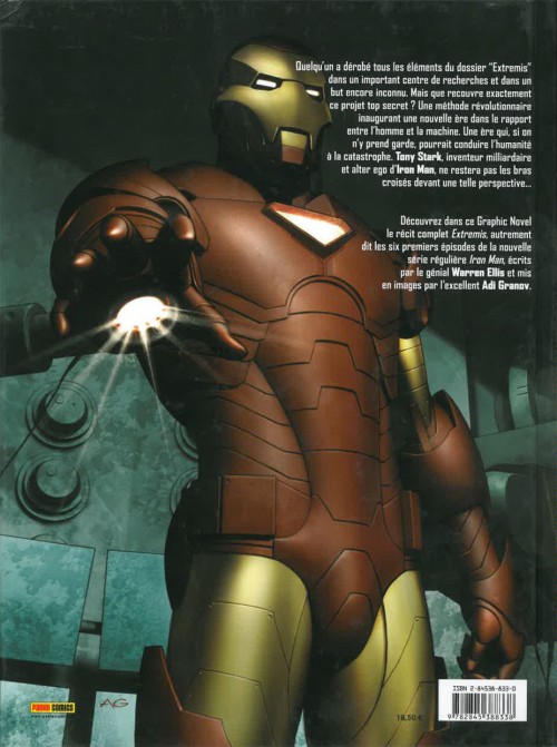 Verso de l'album Iron Man : Extremis