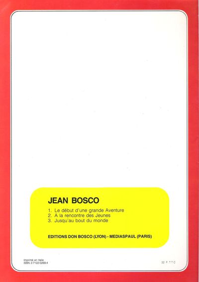 Verso de l'album Jean Bosco Tome 3 Jusqu'au bout du monde