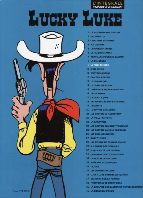 Verso de l'album Lucky Luke Tome 9 Le Pied-Tendre