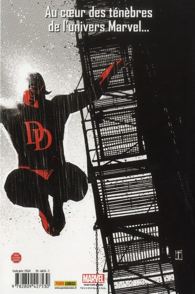 Verso de l'album Marvel Noir Tome 1 Les Yeux sans visage