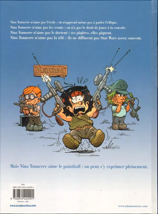 Verso de l'album Nina tonnerre Tome 1 Le Trio de l'Apocalypse