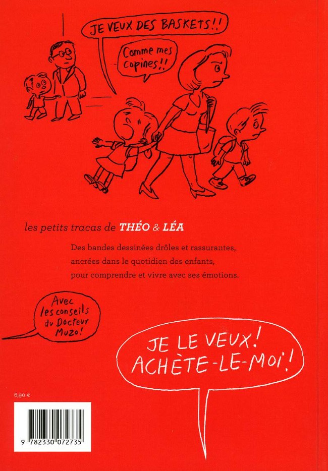 Verso de l'album Les petits tracas de Théo & Léa Tome 7 Je le veux ! Achète-le-moi !