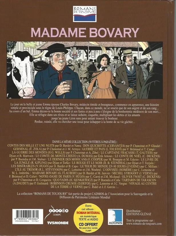 Verso de l'album Romans de toujours Madame Bovary