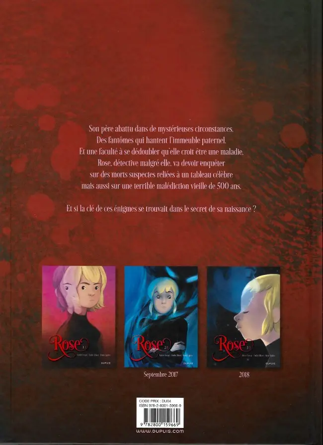 Verso de l'album Rose Tome 1 Double vie