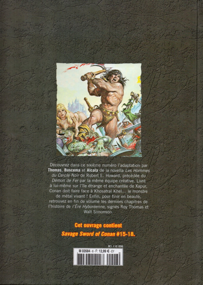 Verso de l'album The Savage Sword of Conan - La Collection Tome 6 Les hommes du cercle noir