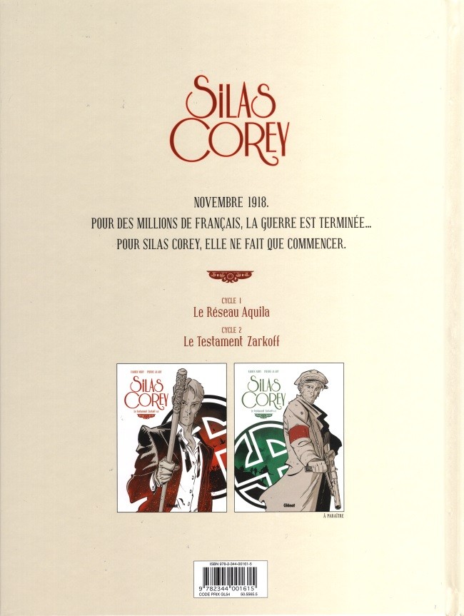Verso de l'album Silas Corey Tome 3 Le Testament Zarkoff 1/2