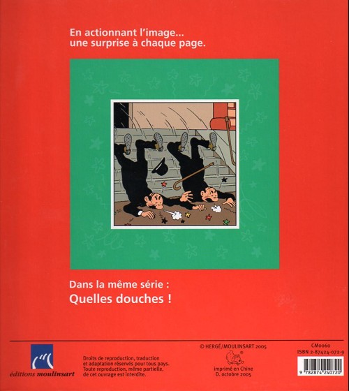 Verso de l'album Tintin - En actionnant l'image Tome 1 Quelles chutes !