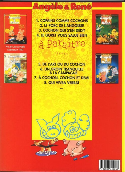 Verso de l'album Angèle & René Tome 1 Copains comme cochons