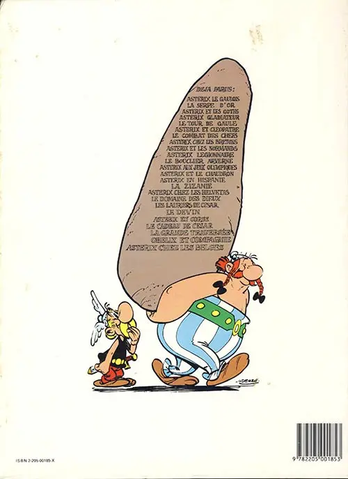 Verso de l'album Astérix Tome 8 Astérix chez les Bretons
