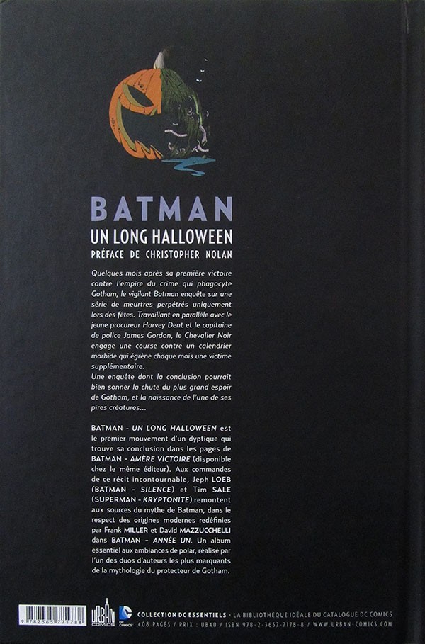 Verso de l'album Batman : Un long Halloween