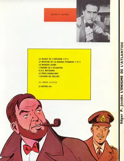 Verso de l'album Blake et Mortimer Tome 6 L'Énigme de l'Atlantide