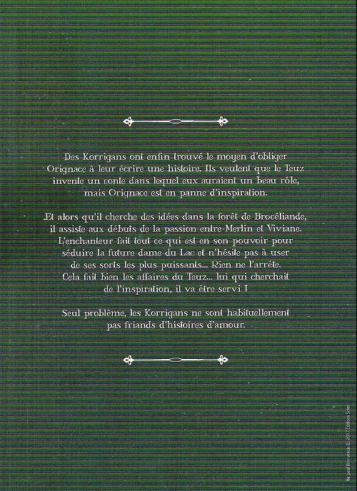Verso de l'album Brocéliande - Forêt du petit peuple Tome 1 La fontaine de Barenton