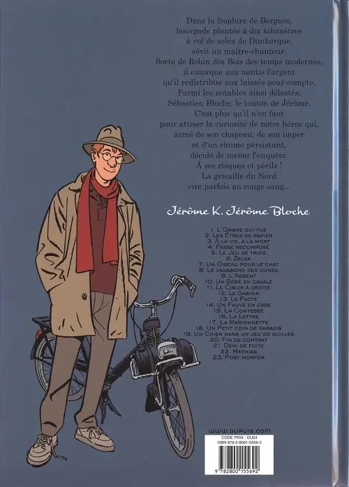 Verso de l'album Jérôme K. Jérôme Bloche Tome 3 À la vie, à la mort