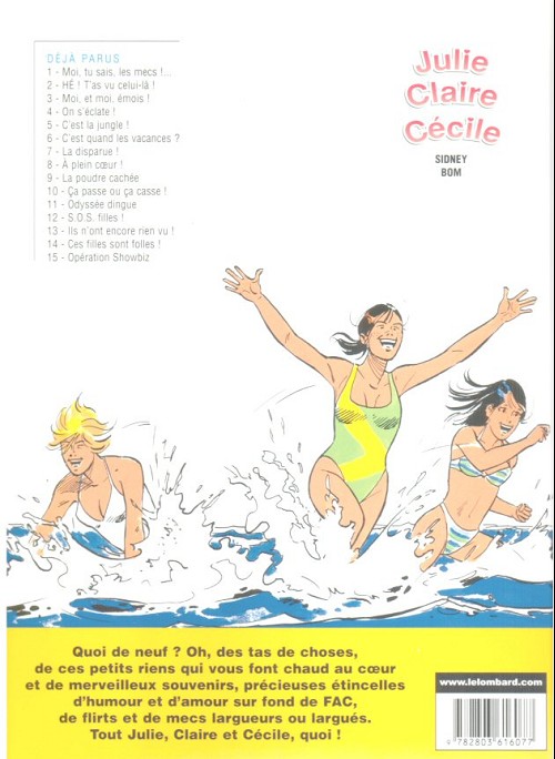 Verso de l'album Julie, Claire, Cécile Tome 6 C'est quand les vacances ?
