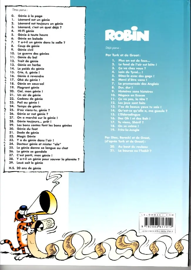 Verso de l'album Léonard Tome 3 Léonard c'est un quoi, déjà ?