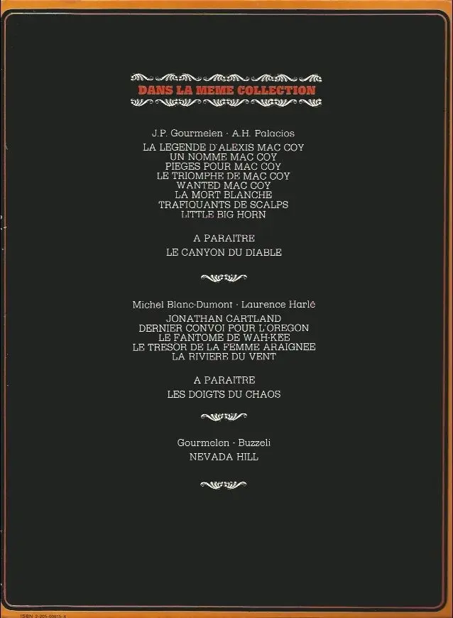 Verso de l'album Mac Coy Tome 3 Pièges pour Mac Coy
