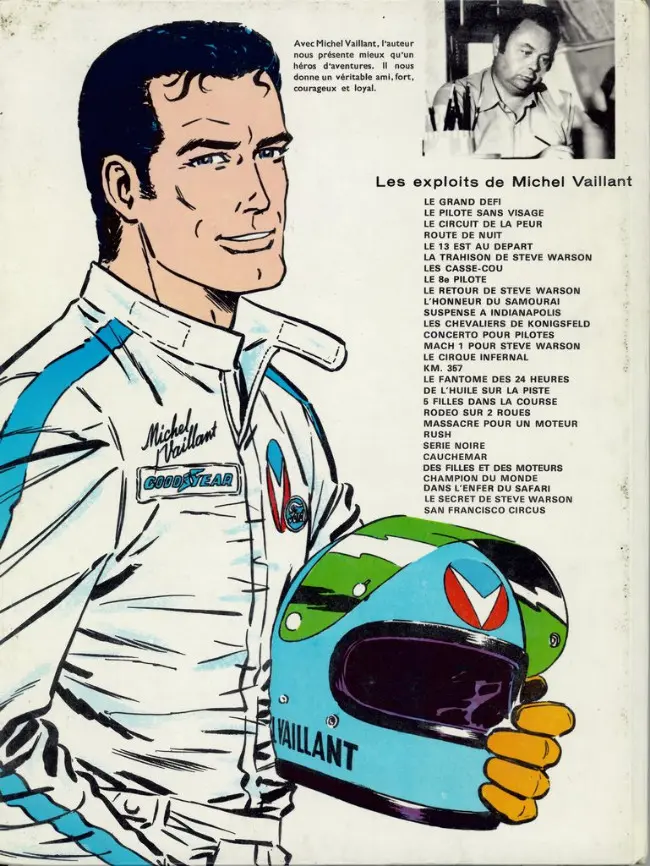 Verso de l'album Michel Vaillant Tome 10 L'honneur du Samouraï