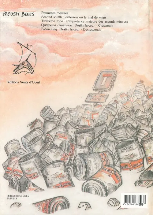 Verso de l'album Pacush Blues Tome 3 Troisième zone : L'importance majeure des accords mineurs